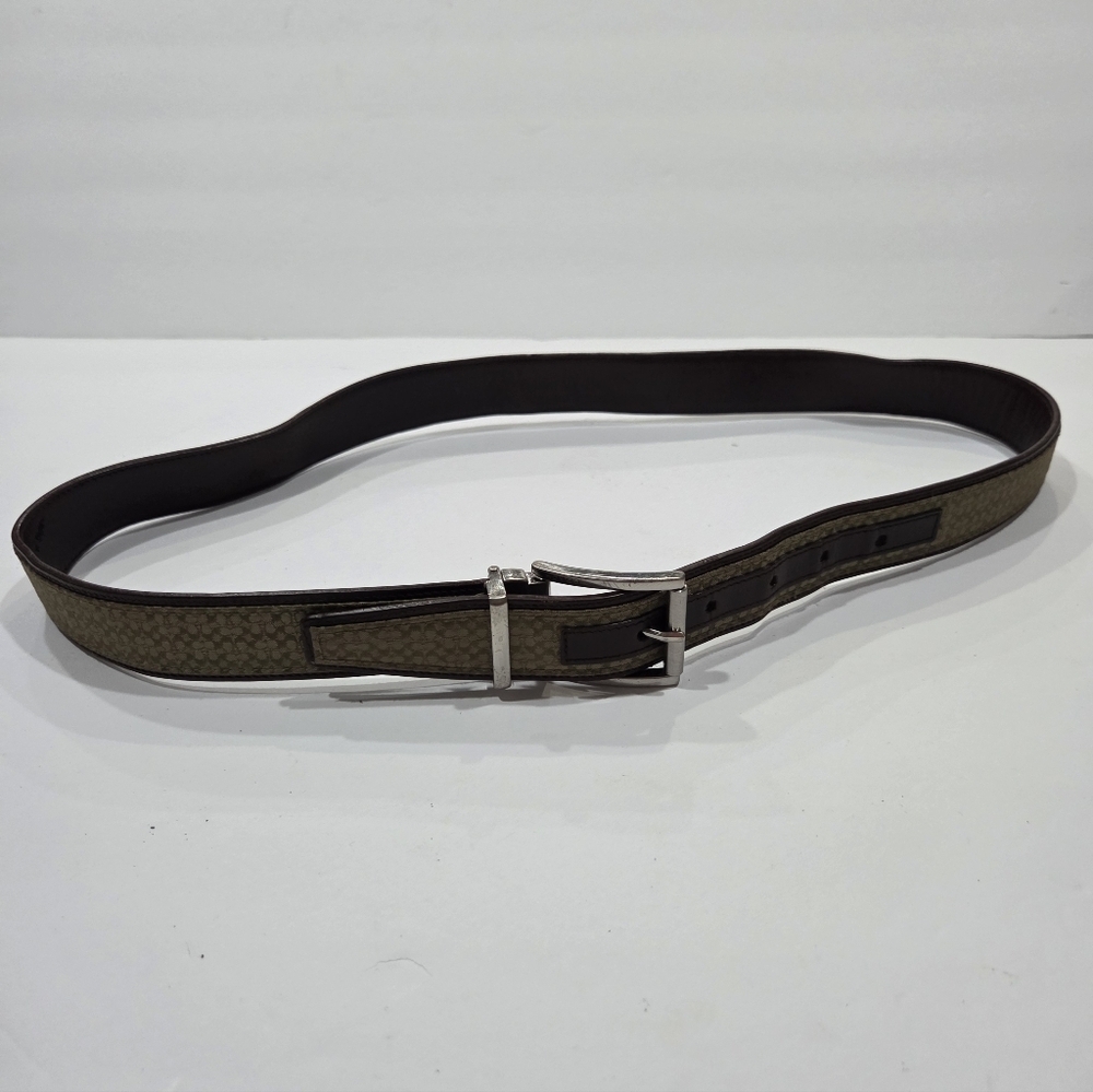 Coach men's  Leather Logo Canvas Belt  Sz.34